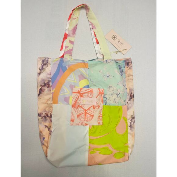 LILIANA MEZA Patchwork Tote Bag, Butterfly Print Tote Bag - Picture 1 of 6